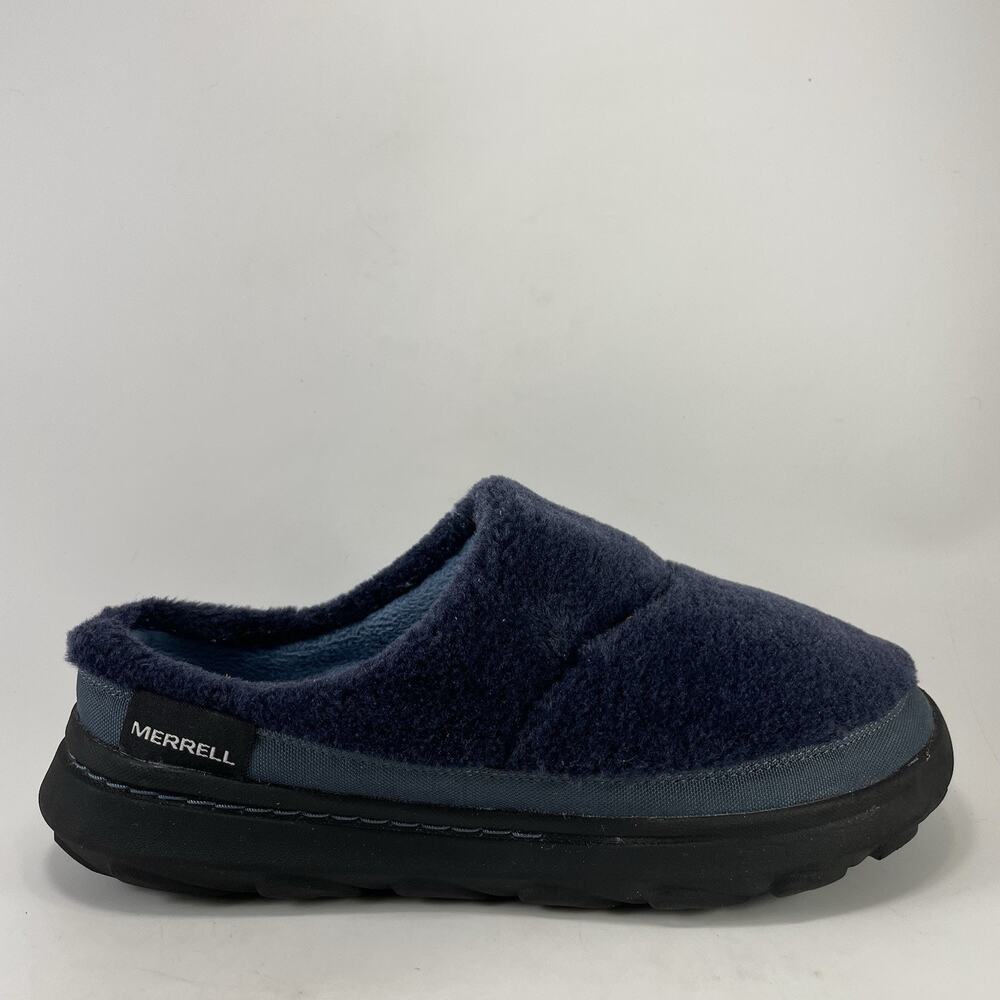 Merrell Hut Moc 2 Slide Cozy Mens Size 9 Sea Fleece Slip On Slippers Comfort